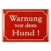 Emailschild 17 X 12 Cm, Warnung Vor Dem Hund