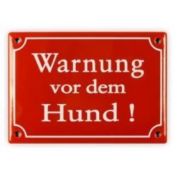 Emailschild 17 X 12 Cm, Warnung Vor Dem Hund