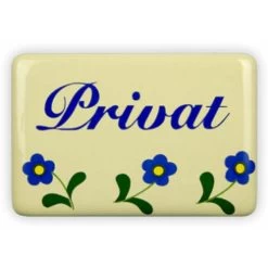 Emailschild 6 X 4 Cm, Privat, Blümchen