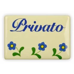 Emailschild 6 X 4 Cm, Privato, Blümchen