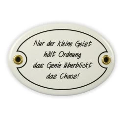 Emailschild Oval, 10,5 X 7 Cm, Nur Der Kleine Geist…