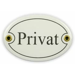Emailschild Oval, 10,5 X 7 Cm, Privat