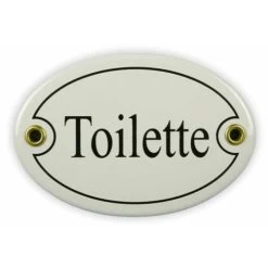 Emailschild Oval, 10,5 X 7 Cm, Toilette