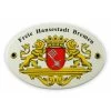 Emailschild Oval, 15 X 10 Cm, Wappen Bremen