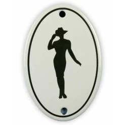 Emailschild Oval, 7 X 10,5 Cm, WC Damen