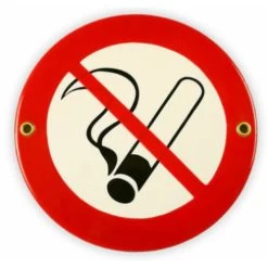 Emailschild Rund Ø 15 Cm, Nichtraucher