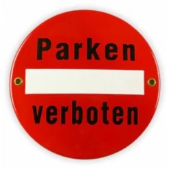 Emailschild Rund Ø 15 Cm, Parken Verboten