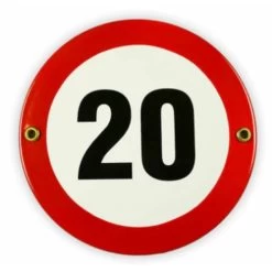 Emailschild Rund Ø 15 Cm, Verbot 20