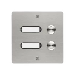 Funk Edelstahl Unterputztürklingel Eckig Für Zwei Wohneinheit Inklusive UP-Kasten