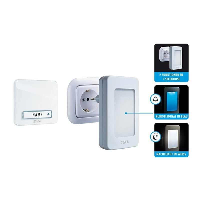 Funk-Türglocken-Set Für 1-Familien-Haus, Mit Automatischem Nachtlicht – Bild 2