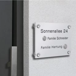 Funkklingel 2 Familien Aus Acrylglas 210x150mm Designklingel MAXI