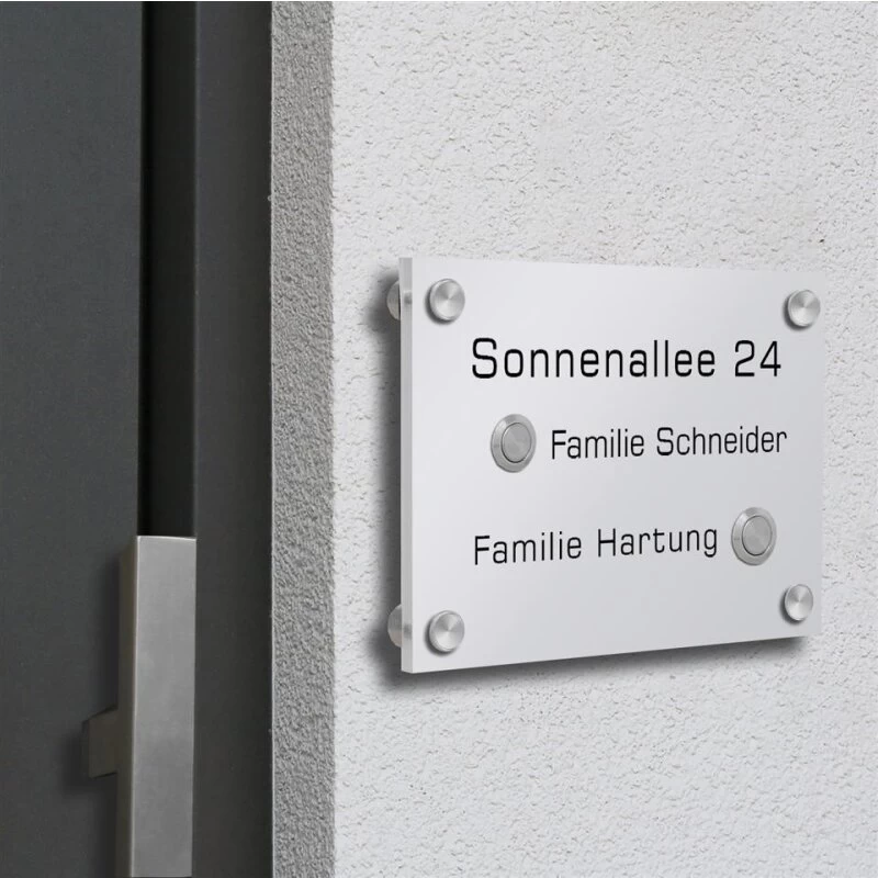 Funkklingel 2 Familien Aus Acrylglas 210x150mm Designklingel MAXI