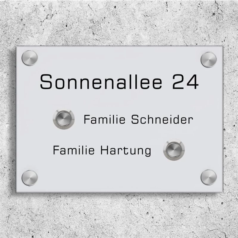 Funkklingel 2 Familien Aus Acrylglas 210x150mm Designklingel MAXI – Bild 2