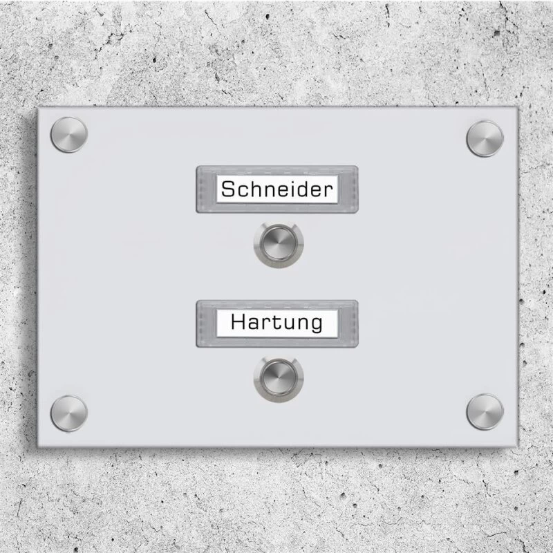 Funkklingel 2 Familien Aus Acrylglas 210x150mm Mit Beschriftungsfeld DUO – Bild 2