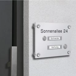 Funkklingel 2 Familien Aus Acrylglas 210x150mm Mit Beschriftungsfeld MAXI