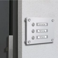 FUNK Türklingel Für 3 Familienhaus Aufputz aus Acrylglas 210x150mm Premium