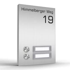 Funk Aufputz Edelstahl Türklingel 2 Familien 140x200mm Premium Mit Beschriftungsfeld