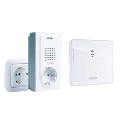 Funkklingel Geräusch-aktiver Sender & Empf. M. Durchstecker