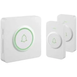 Funkklingel Set Mit 2 Sendern 52 Melodien Weiß 400m Reichweite