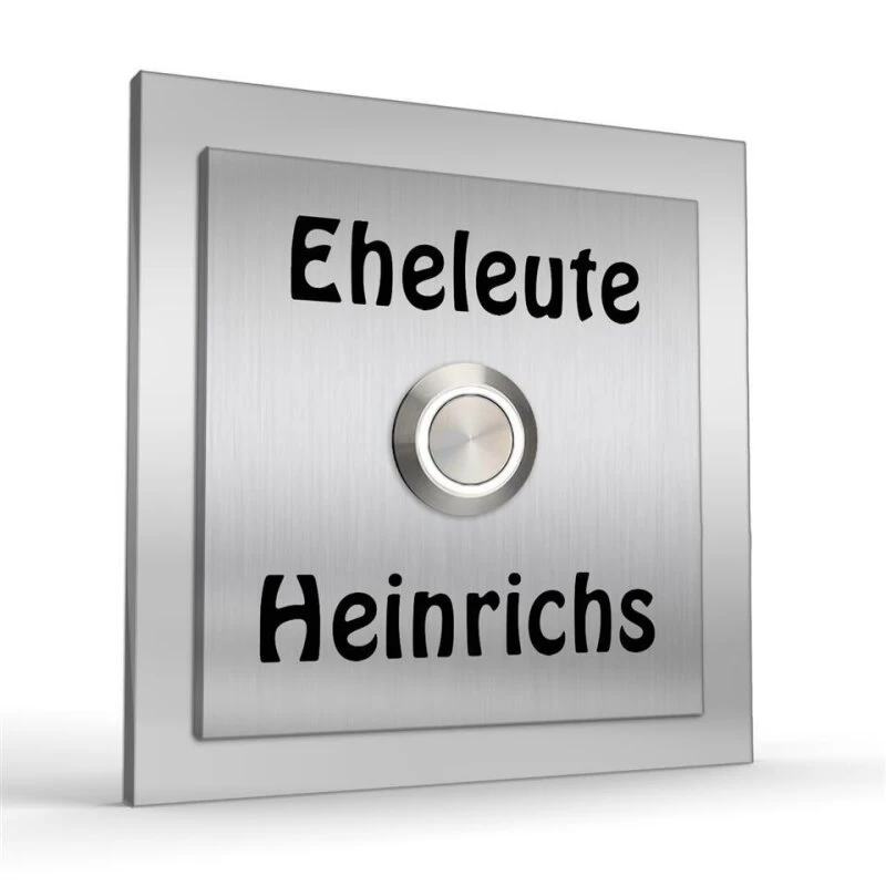 Haustürklingel Edelstahl 100x100mm Klingelschild