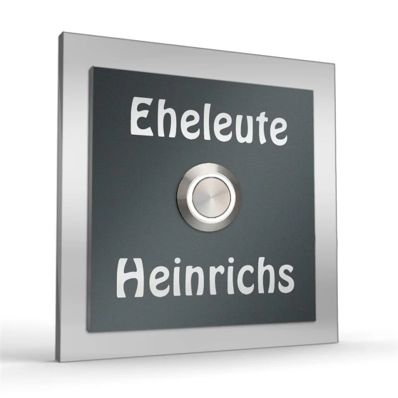 Haustürklingel Edelstahl 100x100mm Klingelschild – Bild 2