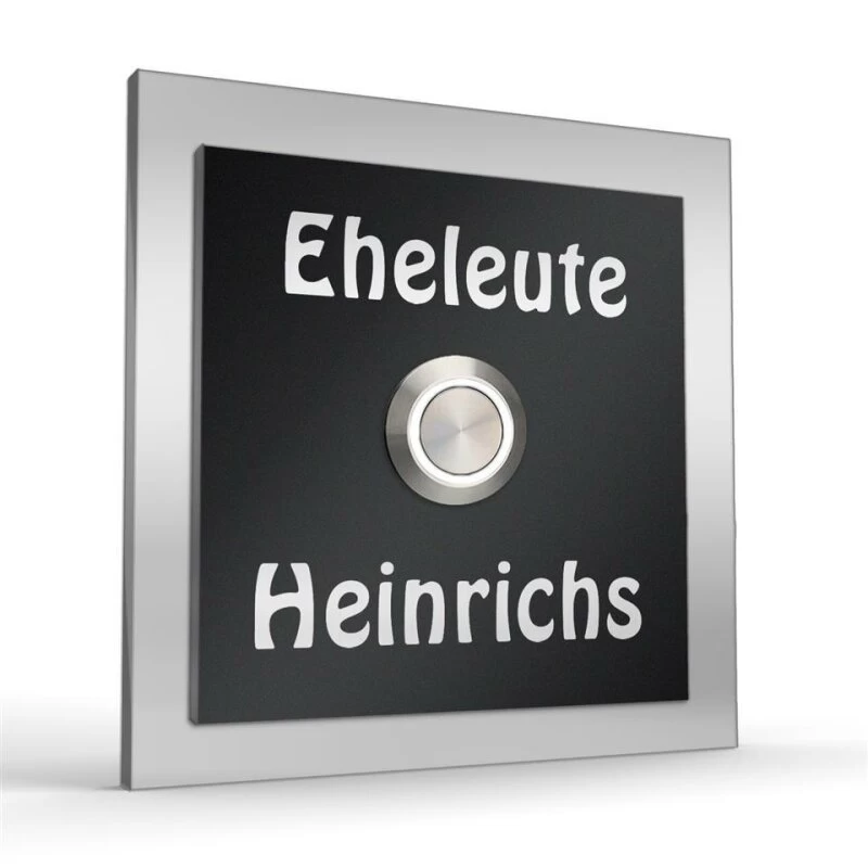 Haustürklingel Edelstahl 100x100mm Klingelschild – Bild 3