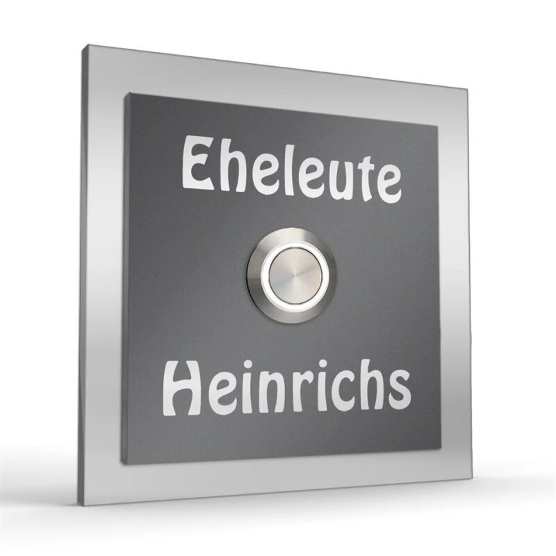 Haustürklingel Edelstahl 100x100mm Klingelschild – Bild 4
