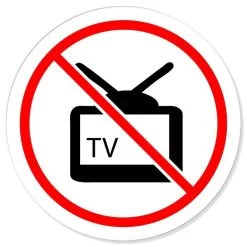 Kein Fernsehen Verbotsschild Rundschild