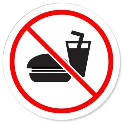 Kein Verzehr Verbotsschild Rundschild