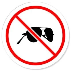 Keine Sonnenbrille Verbotsschild Rundschild