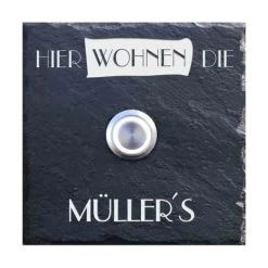 Klingelplatte Schiefer 100x100mm Wohnen