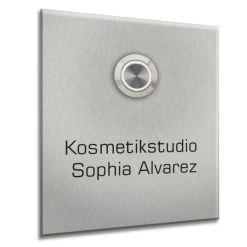 Klingelschild Edelstahl 75x90mm