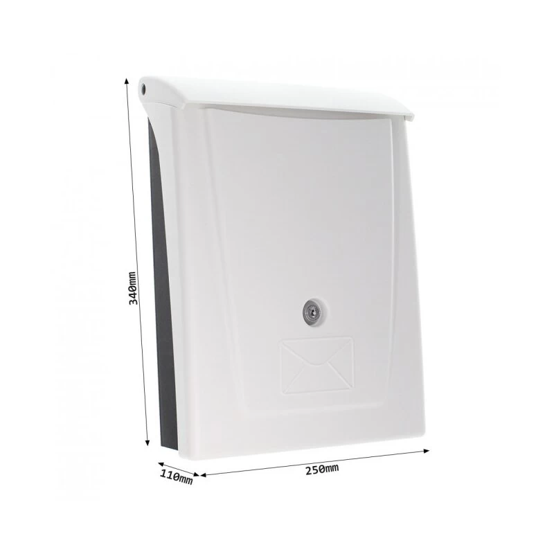 Kunststoff Briefkasten Posta Schwarz / Weiß – Bild 3