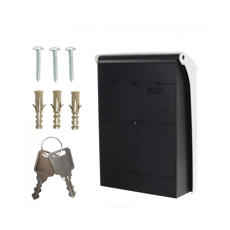 Kunststoff Briefkasten Posta Schwarz / Weiß – Bild 6