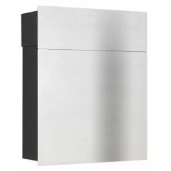 Premium Briefkasten Edelstahl Korpus Schwarz (RAL 9005)