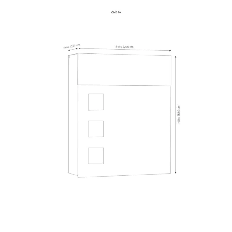 Massiver CMD Edelstahl Briefkasten Mit 3 Sichtfenster Aus Opalglas RAL 7016 – Bild 2