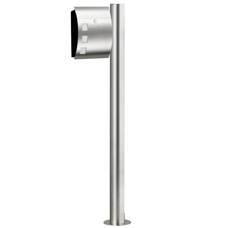 Massiver Edelstahl CMD Briefkasten Gebogen Mit Standsäule