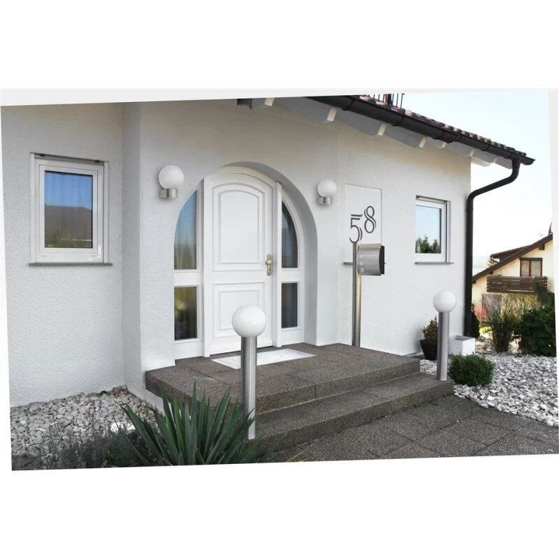 Massiver Edelstahl CMD Briefkasten Gebogen Mit Standsäule – Bild 3