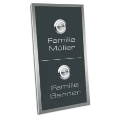 Mehrfamilien Edelstahl Türklingel 80x160mm 2 Familienhaus RAL 7016 Anthrazit