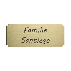 Messingschild Gebürstet 100x40mm Mit Ausgekehlten Ecken