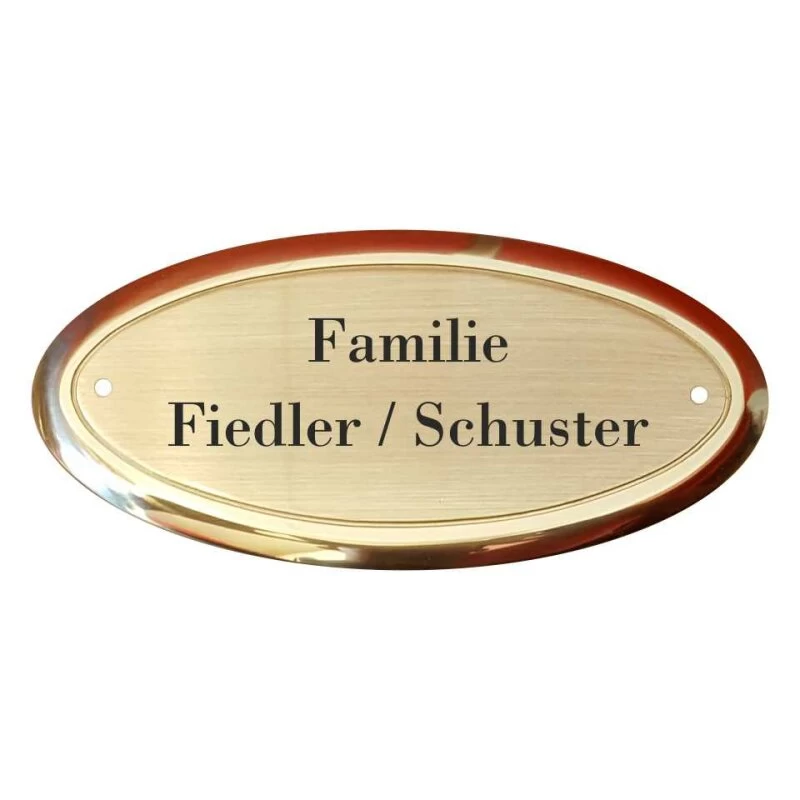 Messingschild Oval Lackiert 135x65mm Mit Beschriftung – Bild 2
