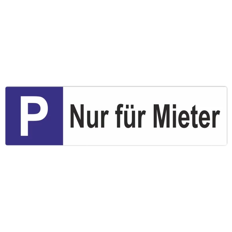 Mieter Parkplatzschild Langformat