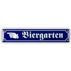 Mini-Straßenschild Biergarten Mit Hand Links