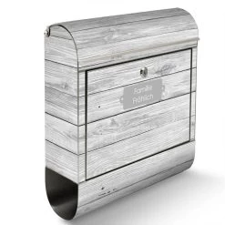 Moderner Edelstahl Briefkasten Mailbox Wandbriefkasten Weiß Gebeizt