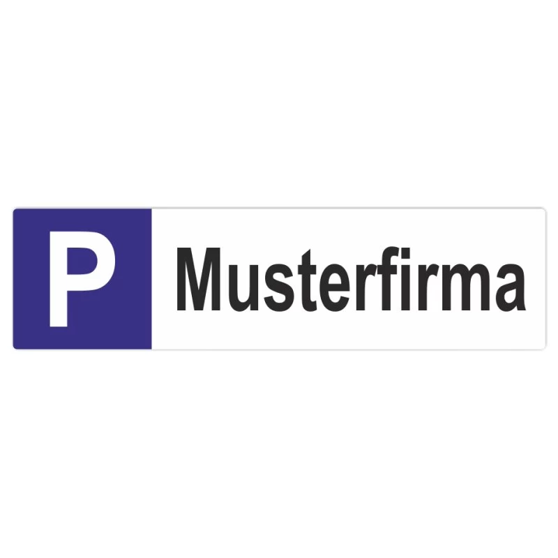 Musterfirma Parkplatzschild Langformat