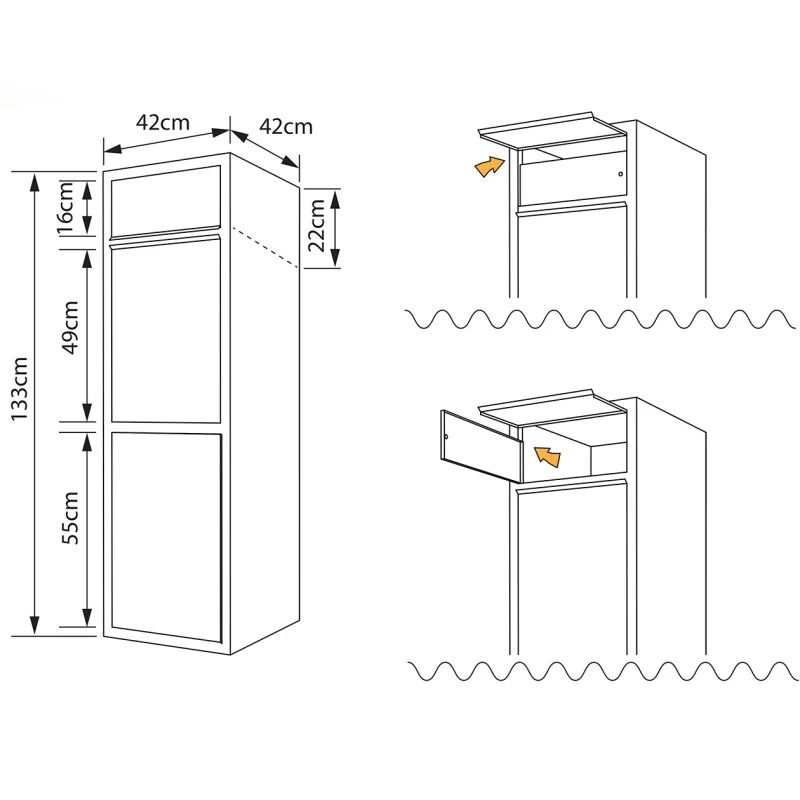 Paketkasten Postbox Paketbox Rost RAL 8001 – Bild 6