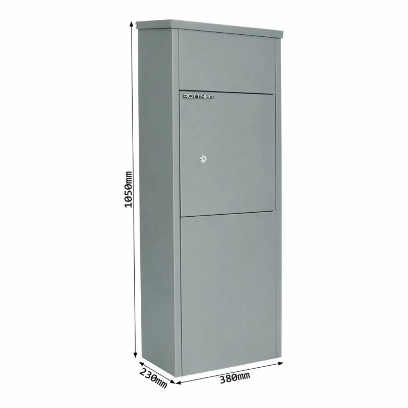 Rottner Stand Paketbriefkasten Parcel Keeper 1000 Silber – Bild 2