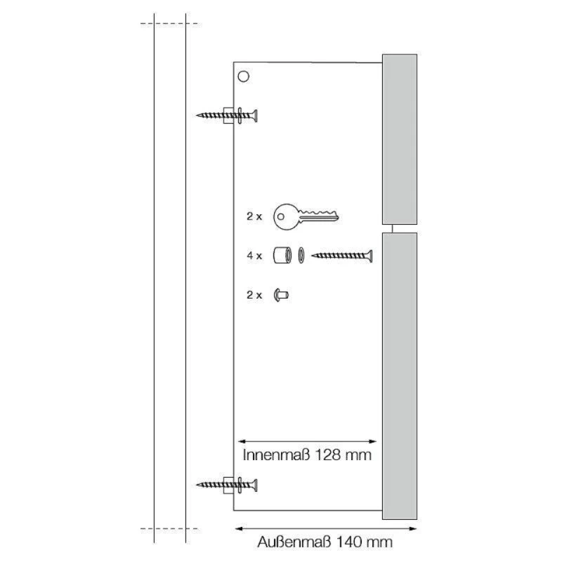 Safepost 122 Briefkasten Edelstahl Wandbriefkasten – Bild 2