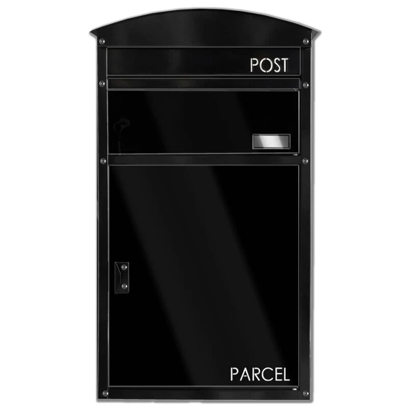 Safepost 48 Briefkasten Mit Paketfach Schwarz RAL 9005 – Bild 2