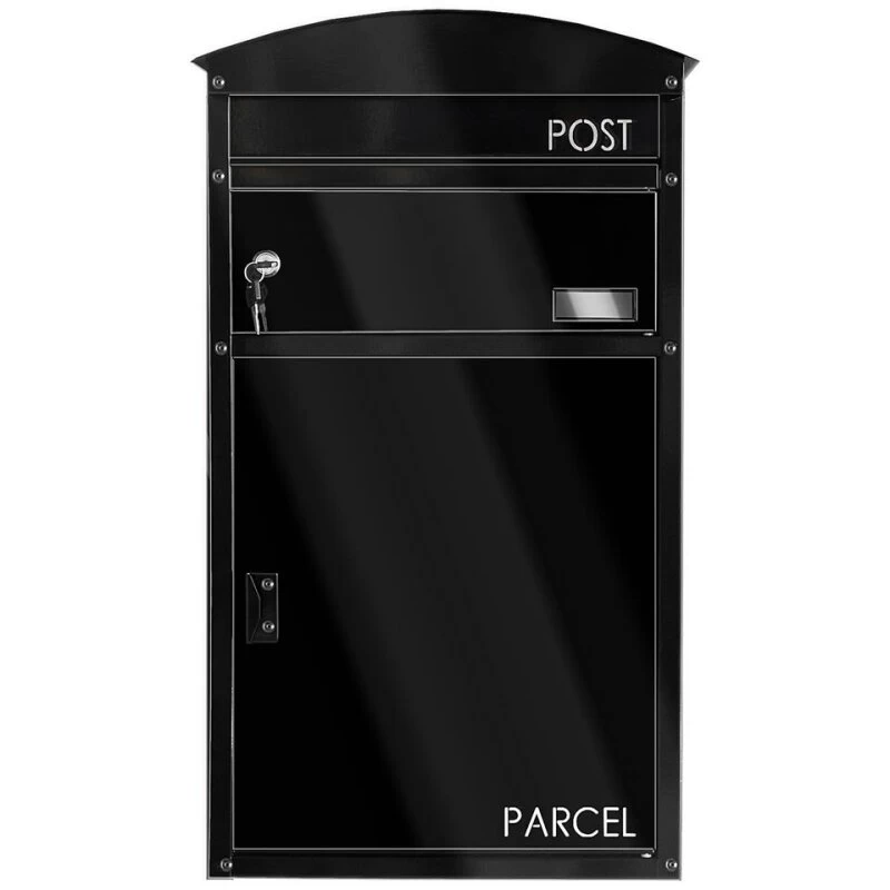 Safepost 48 Briefkasten Mit Paketfach Schwarz RAL 9005 – Bild 3